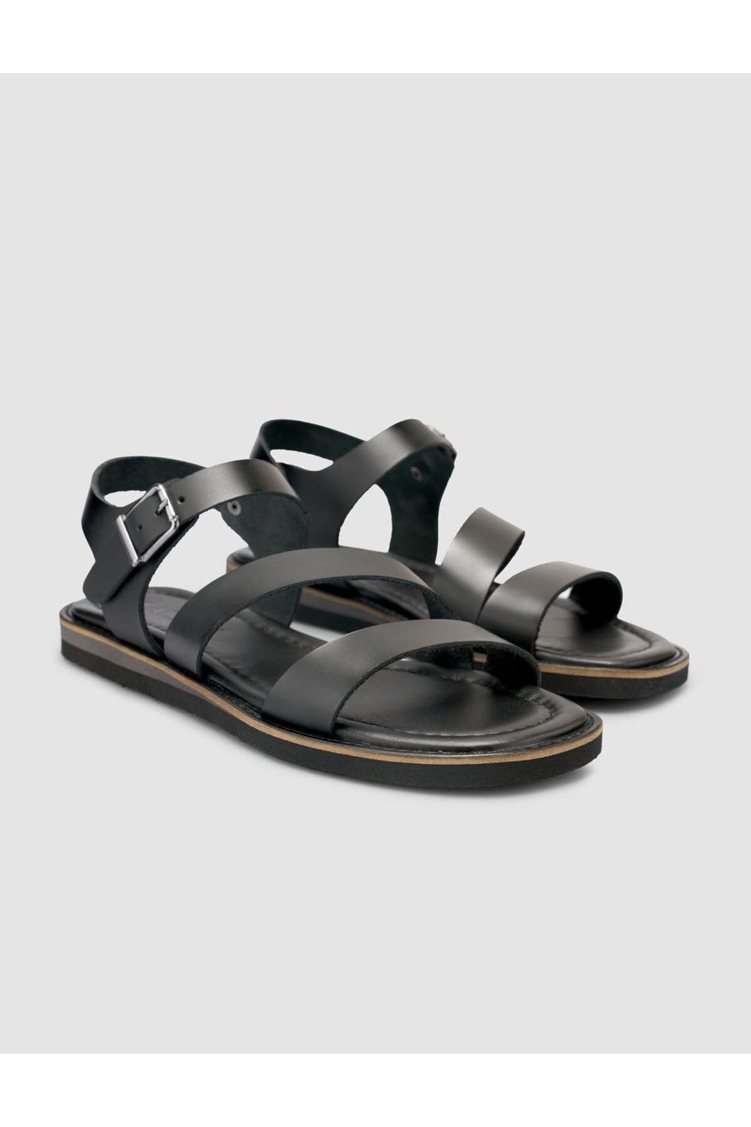 Cabani Shoes %100 Cuir véritable Sandales noires pour femmes - Multicolore