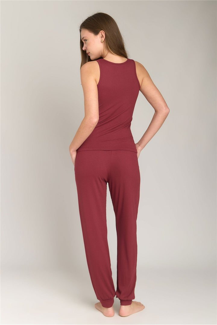 Lovely Things Pantalon de pyjama caraco CAROL - Bordeaux