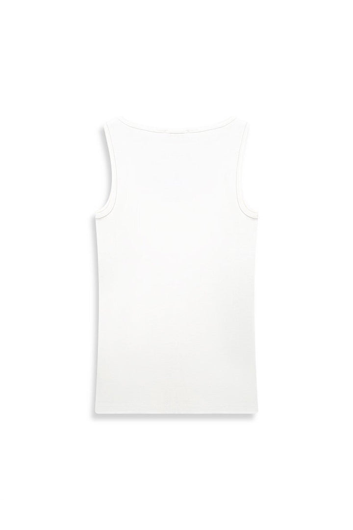 LTB Singlet crème basique sans manches à col en U