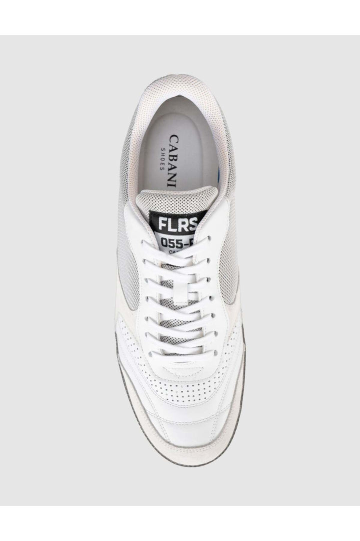 Cabani Shoes Baskets pour hommes en cuir véritable blanc - Blanc
