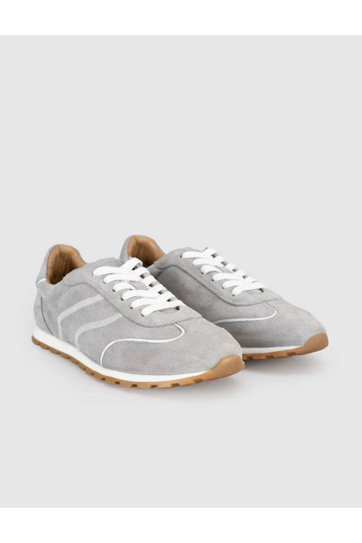 Cabani Shoes Baskets décontractées pour femmes en cuir véritable gris - Gris