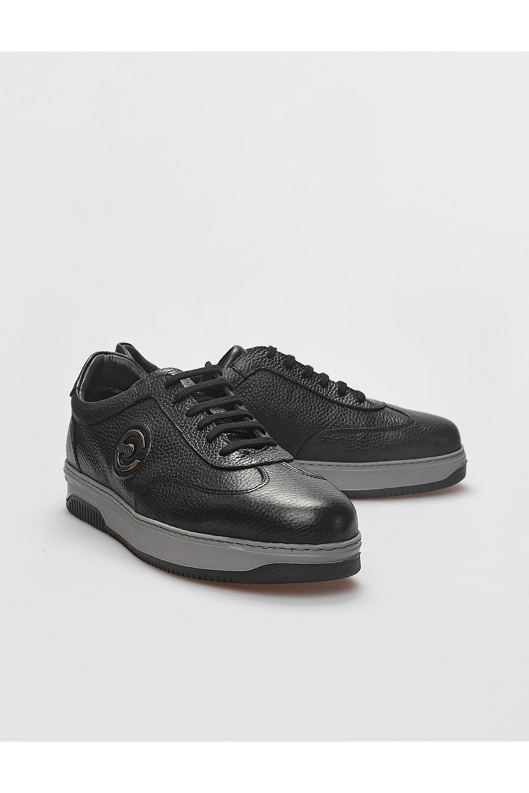 Cabani Shoes Chaussures de sport pour hommes en cuir véritable avec lacets et fourrure noire. - Noir