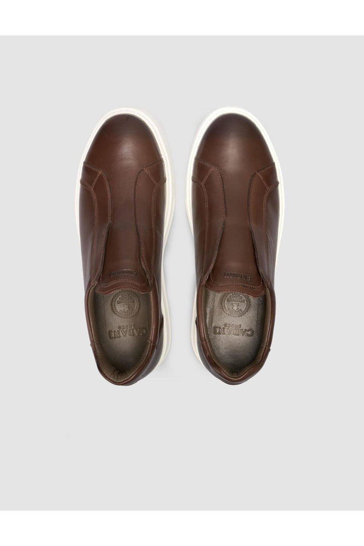 Cabani Shoes %100 Cuir véritable Chaussures de sport pour hommes marron à lacets - Marron
