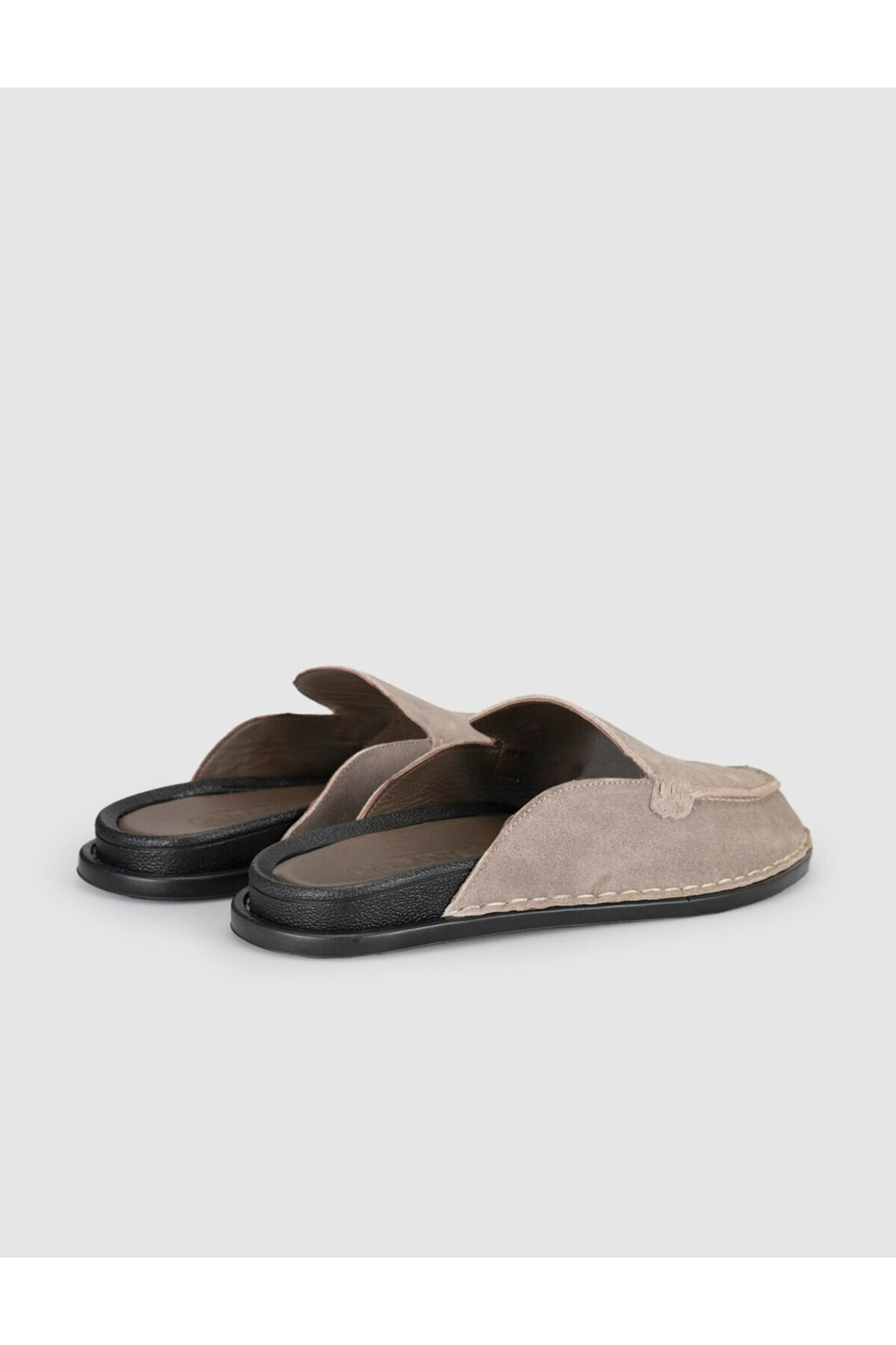 Cabani Shoes Mocassins pour hommes en cuir véritable beige avec détails de couture - Vison