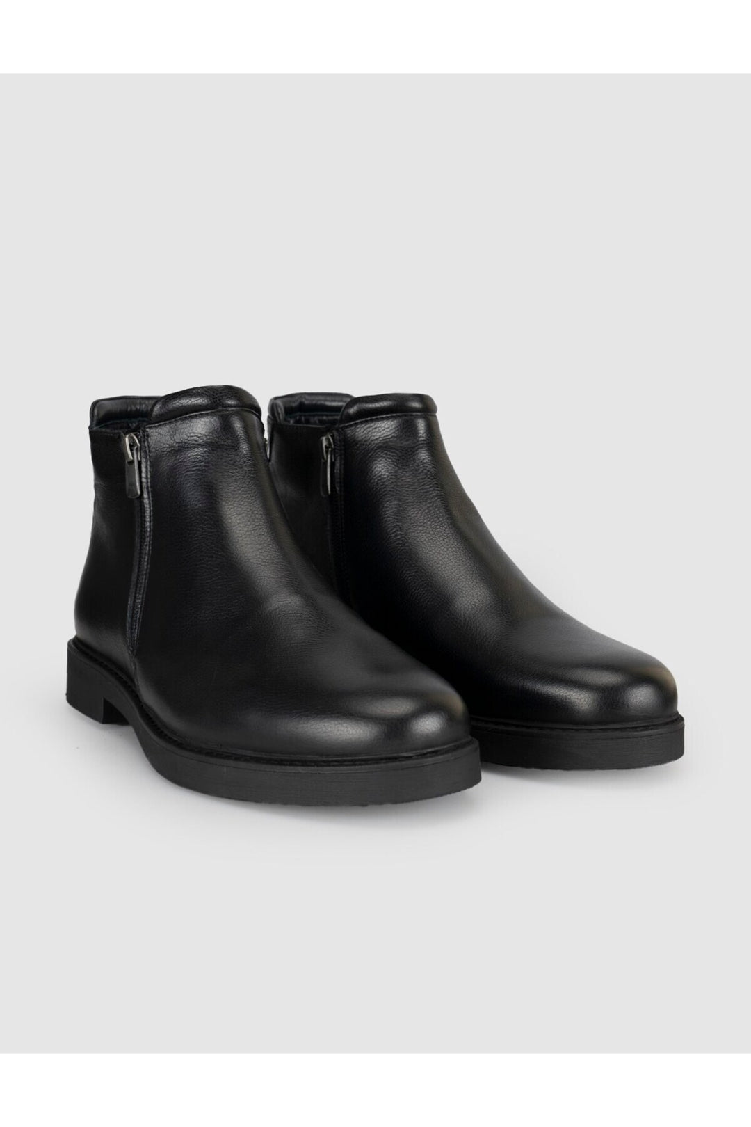 Cabani Shoes Bottines pour hommes en cuir véritable avec fourrure noire et fermeture éclair - Multicolore