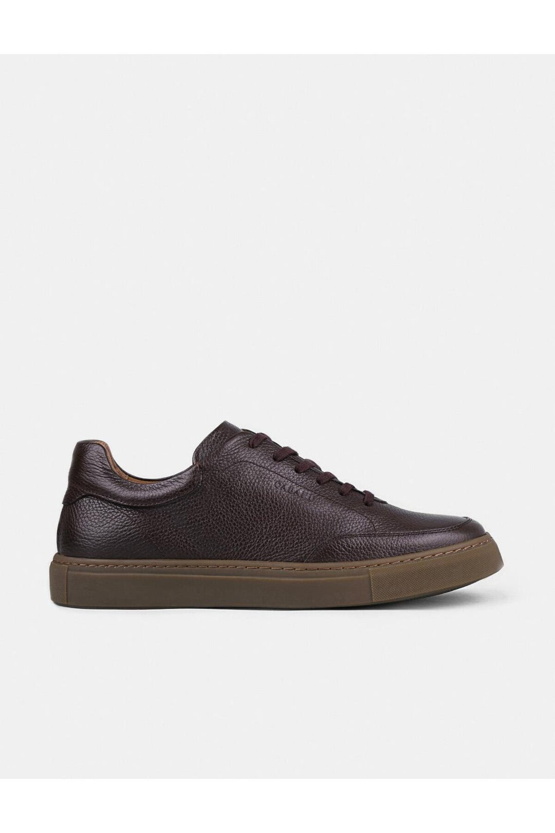 Cabani Shoes Chaussures de sport pour hommes en cuir véritable marron avec lacets et semelle en caoutchouc. - Marron