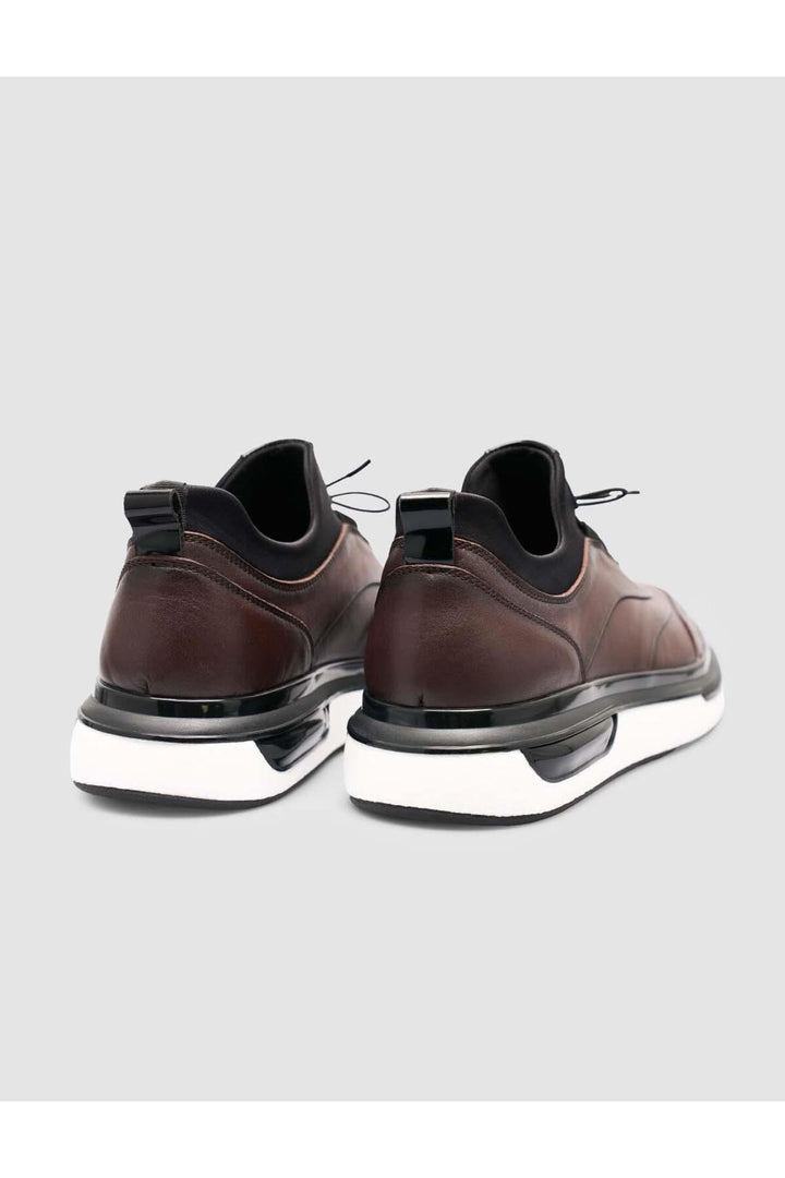 Cabani Shoes %100 Cuir véritable Baskets décontractées pour hommes Marron - Marron