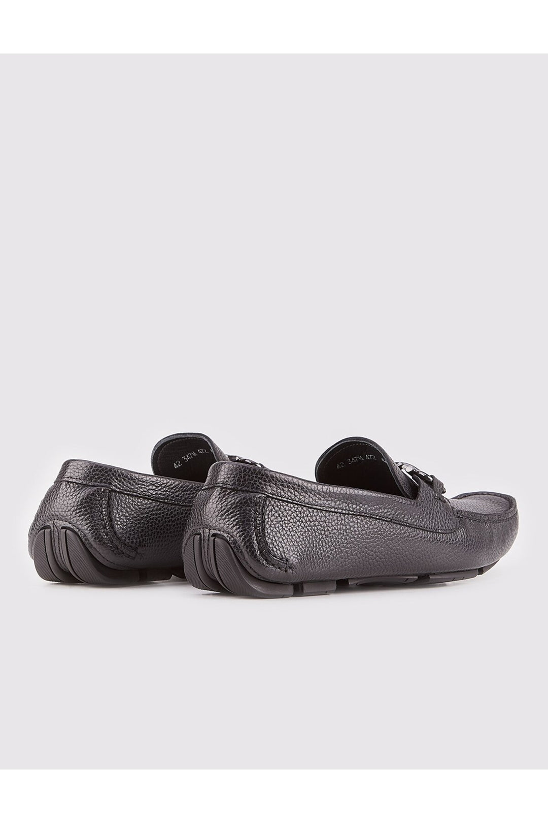 Cabani Shoes Chaussures Loafer Noires en Cuir Véritable avec Détails de Boucle pour Homme - Noir