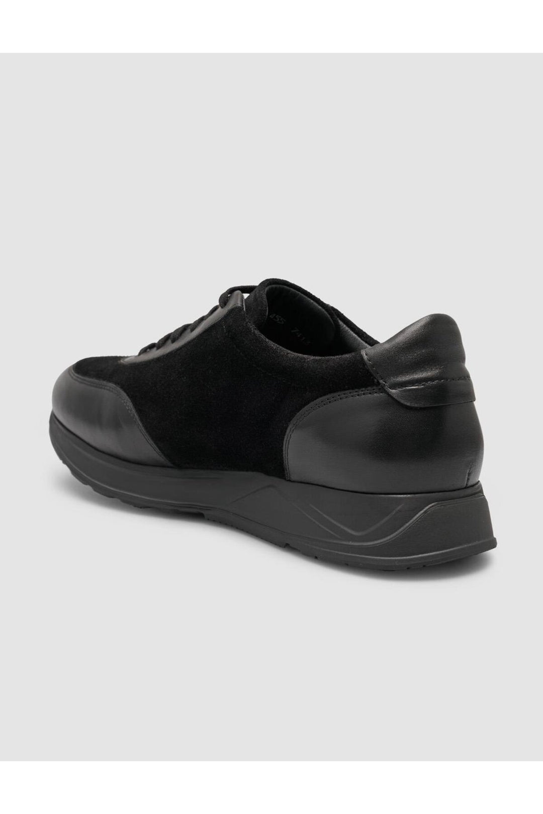 Cabani Shoes Chaussures de sport pour hommes en cuir véritable noir avec détails en daim à 100% - Noir
