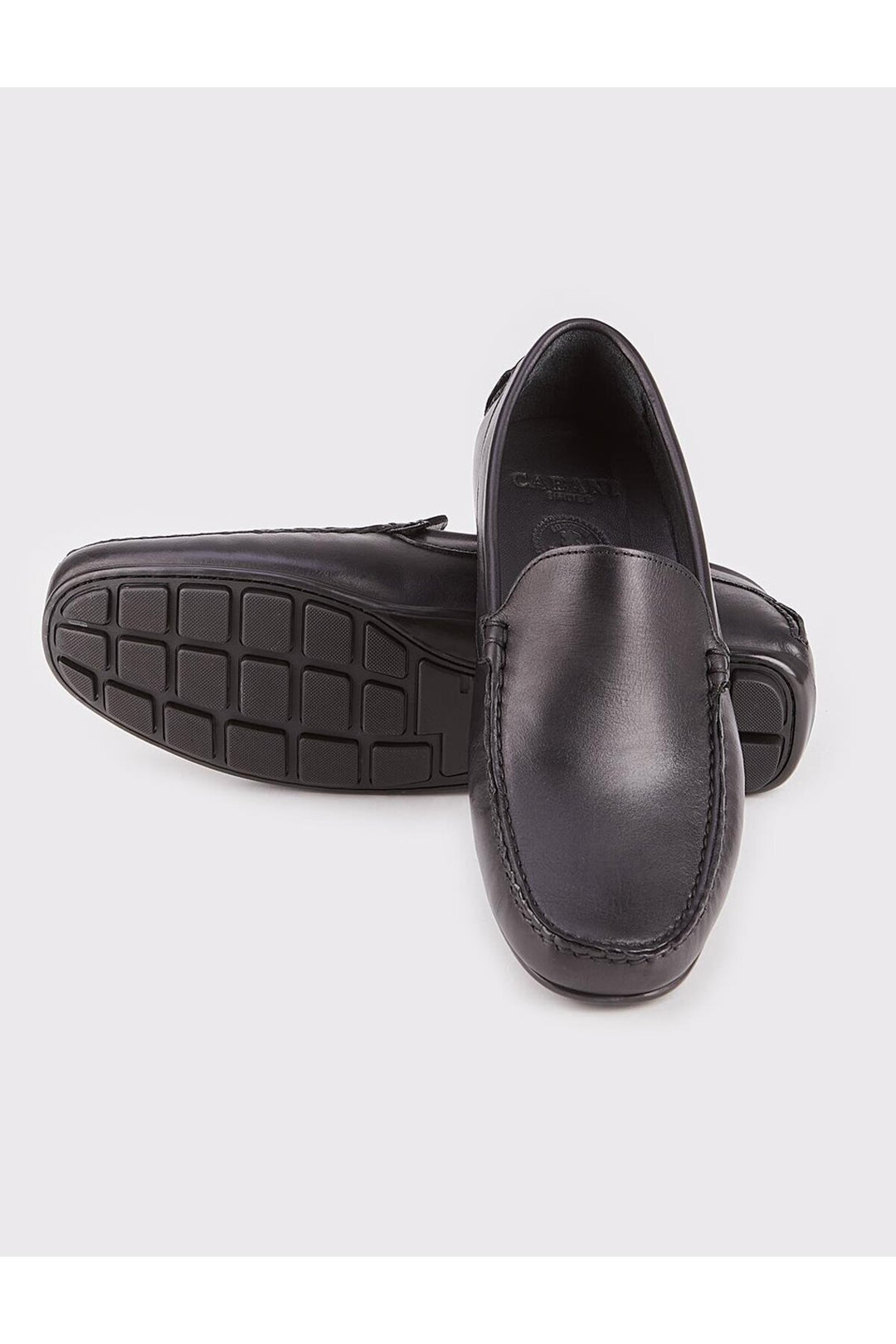 Cabani Shoes Chaussures Loafer pour hommes en cuir véritable sans lacets noires - Noir
