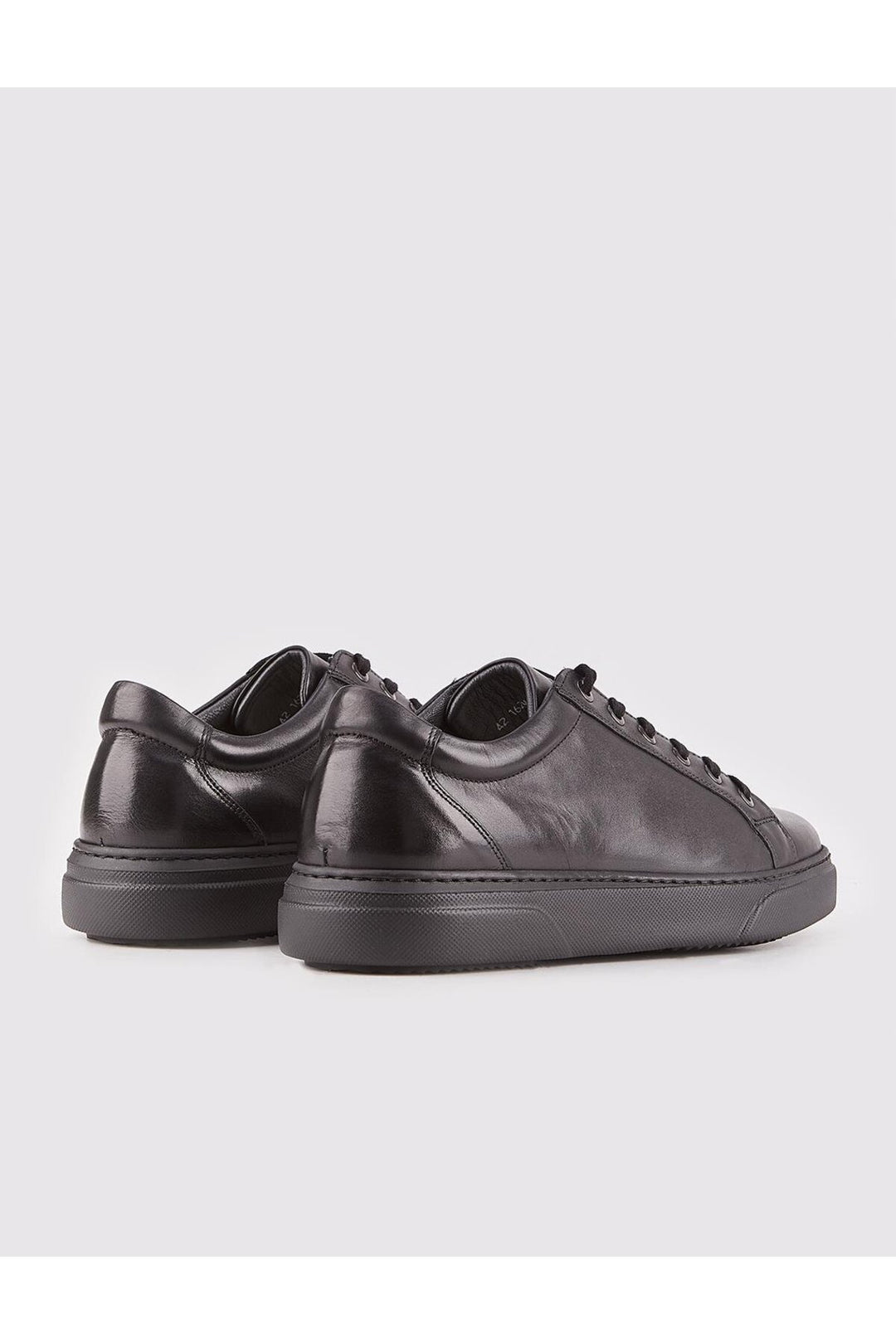 Cabani Shoes Chaussures de sport pour hommes en cuir véritable noires à lacets - Noir