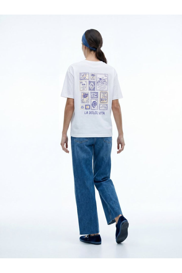 LTB T-shirt basique blanc avec impression au dos - Blanc