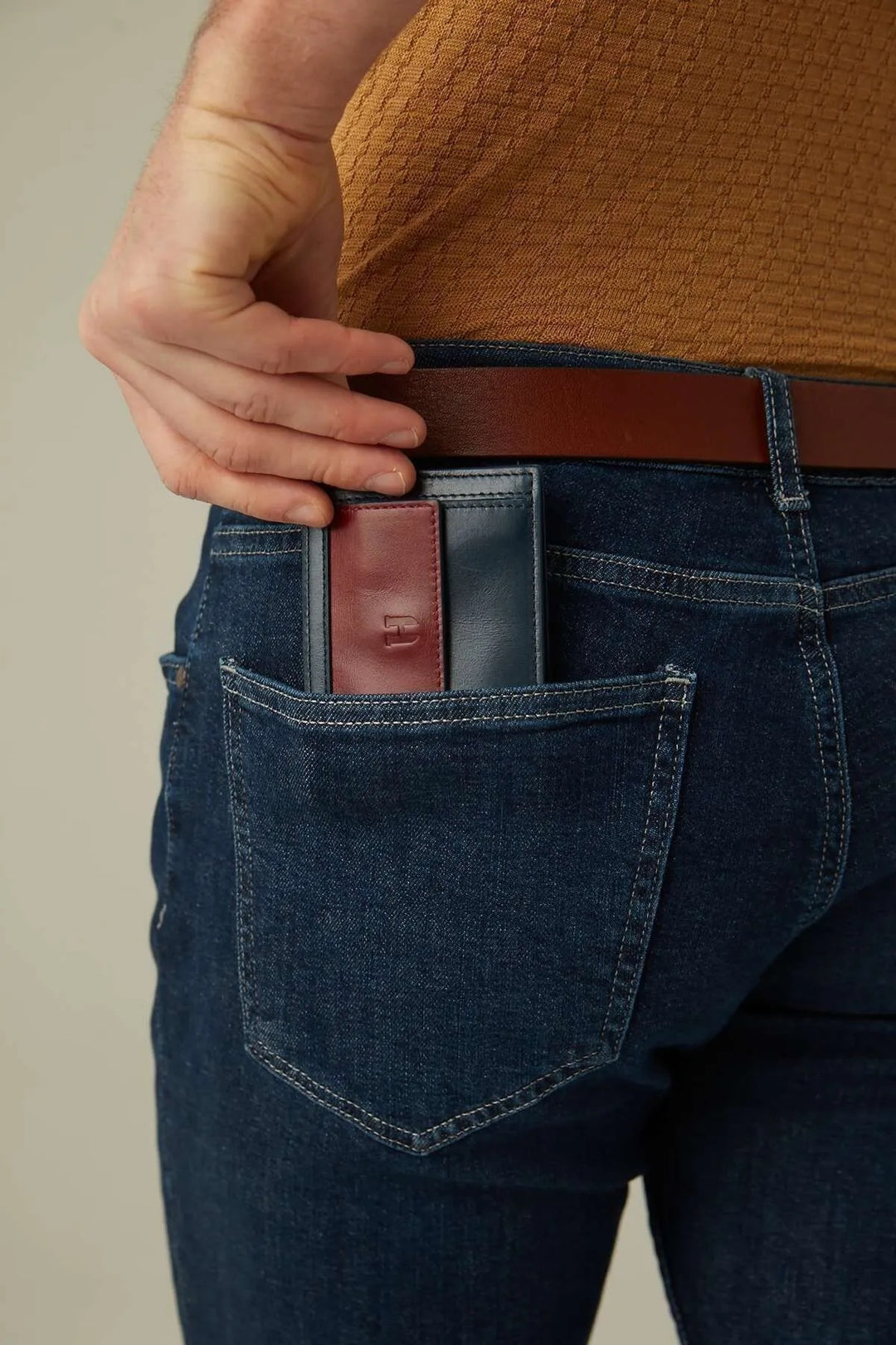 Helmbrook Portefeuille en cuir véritable pour homme Design de poche Multi-Baie RFID Protégé Rigby Bordeaux Bleu Marine