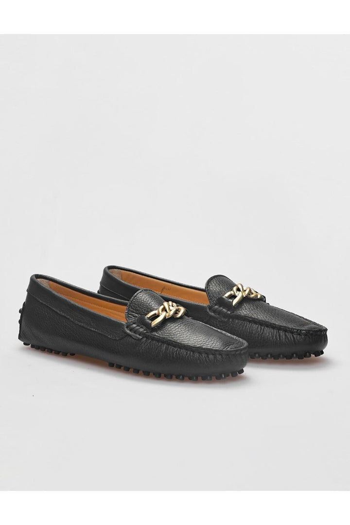 Cabani Shoes Loafer femme en cuir véritable noir - Multicolore