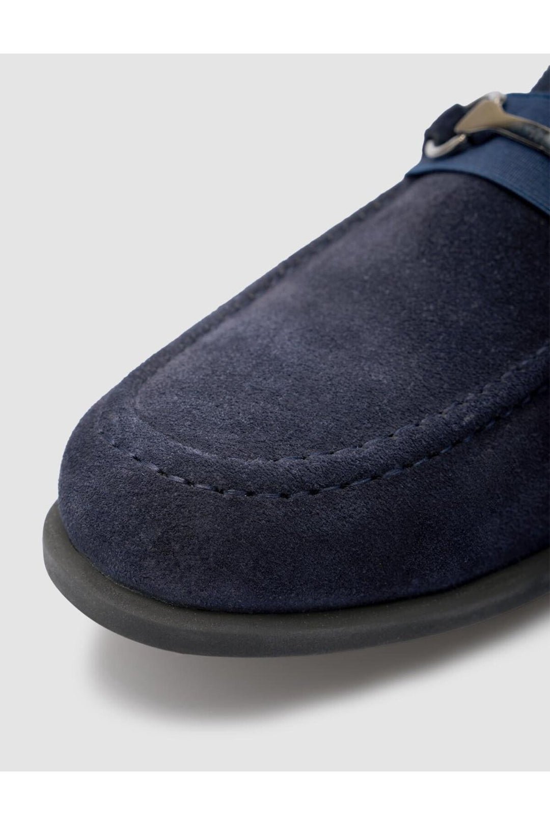 Cabani Shoes Mocassin pour homme en cuir véritable bleu marine avec détail de boucle. - Bleu marine