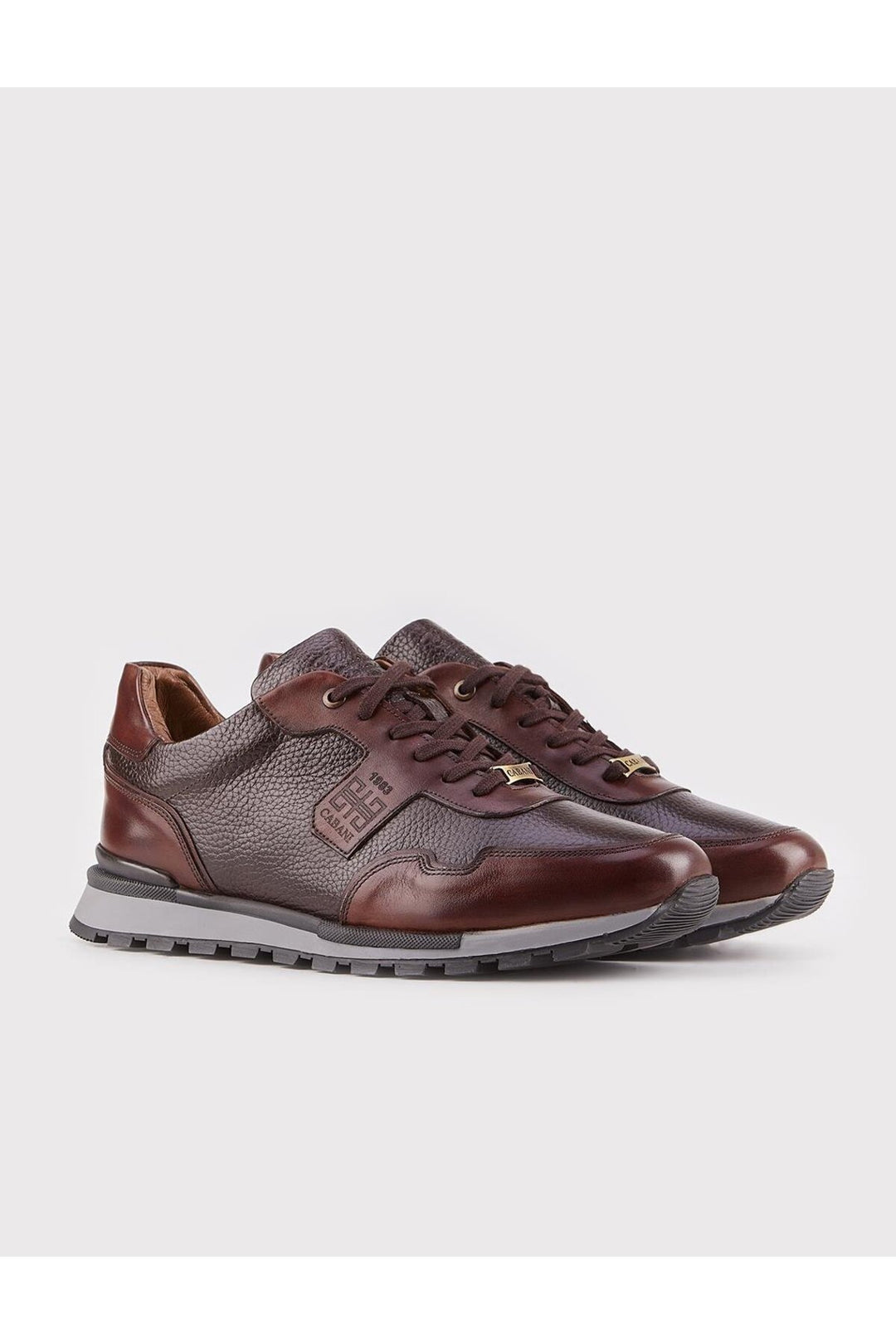 Cabani Shoes Chaussures de sport pour hommes en cuir véritable avec fourrure marron - Marron