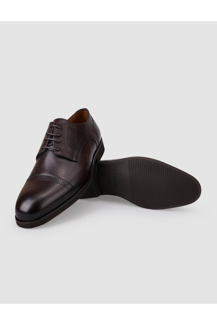 Cabani Shoes Chaussures classiques pour hommes en cuir véritable marron à lacets 100% - Marron