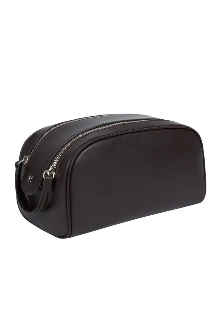 helmbrook Trousse à maquillage de voyage en cuir fait main Winfred