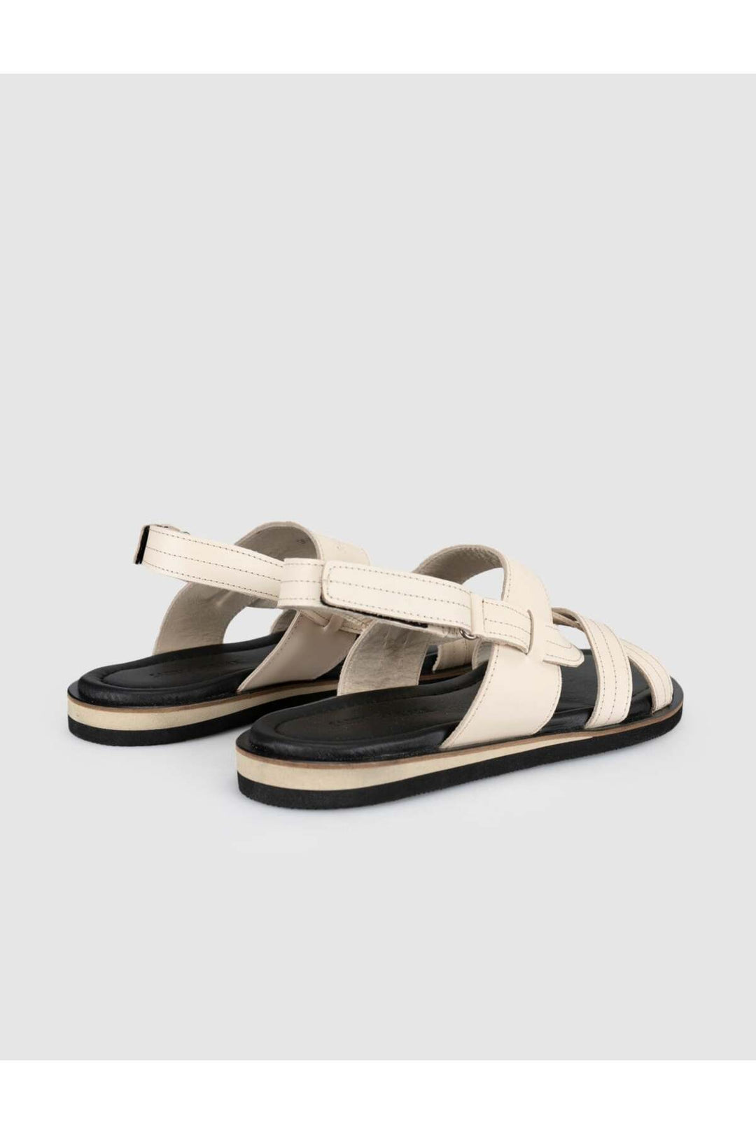 Cabani Shoes Sandale quotidienne pour homme en cuir véritable beige - Multicolore