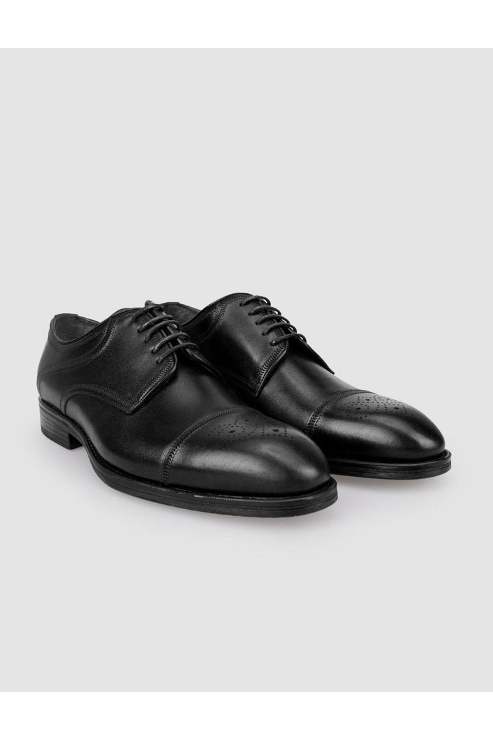 Cabani Shoes Chaussures classiques pour hommes en cuir véritable noir à lacets 100% - Multicolore