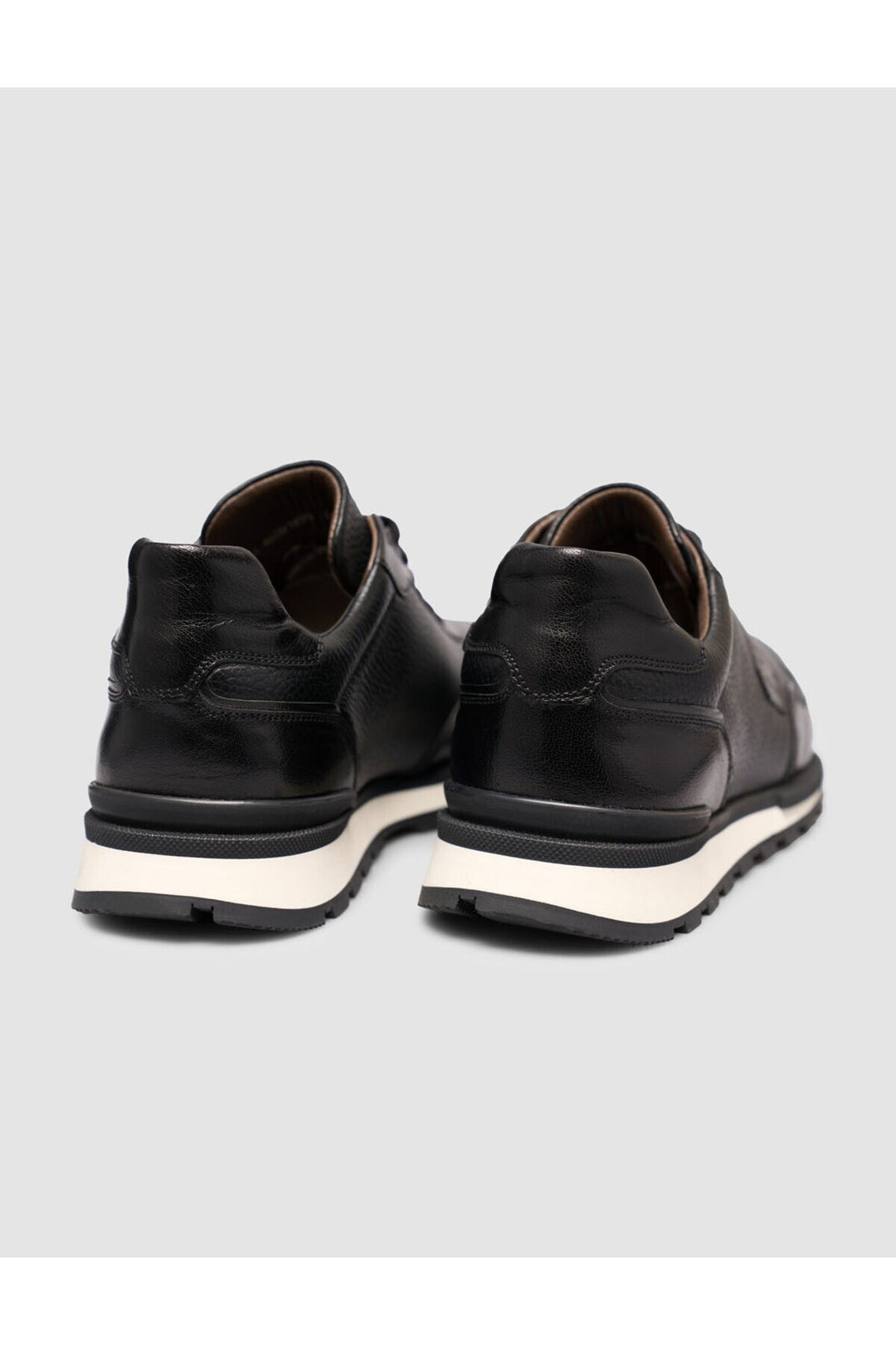 Cabani Shoes Chaussures de sport pour hommes en cuir véritable texturé noir à lacets. - Multicolore
