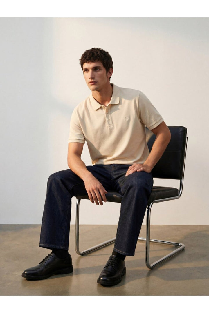 LTB Basic Pike Polo col T-shirt Beige - Beige