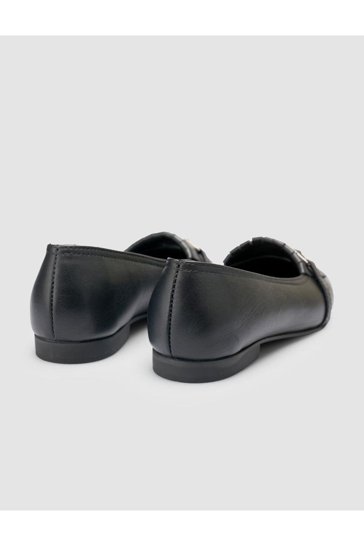 Cabani Shoes %100 Cuir Véritable Ballerines Noires pour Femmes - Noir