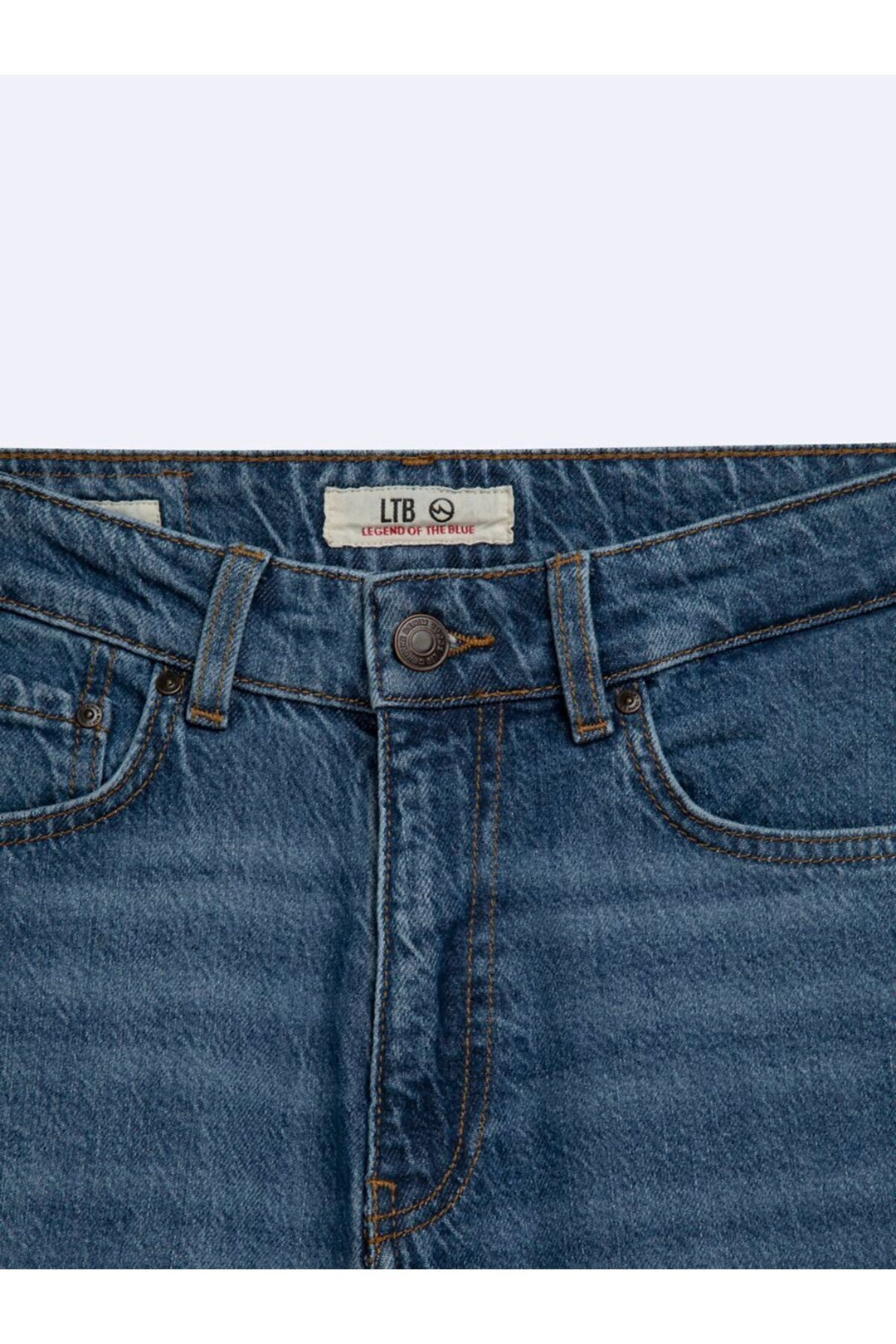 LTB Pantalon Jean Indigo Taille Haute Elvira Jambe Rétrécie - Bleu
