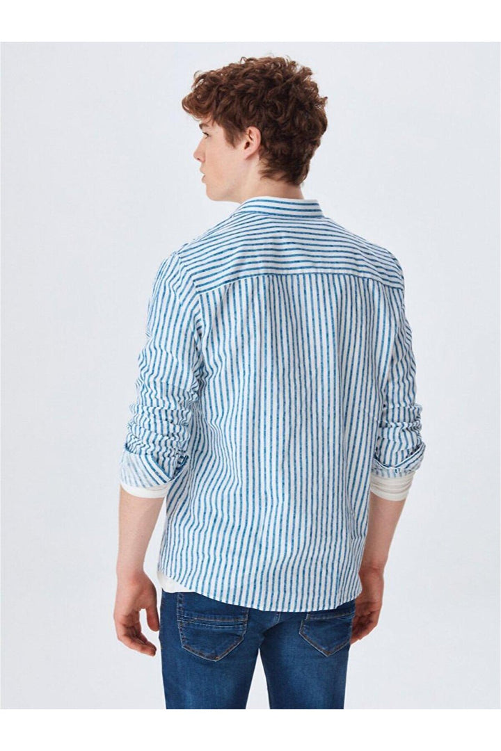 LTB Chemise crème rayée à manches longues
