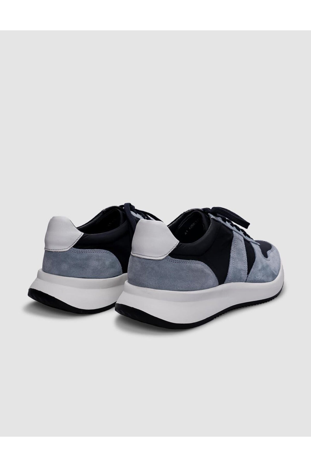 Cabani Shoes Chaussures de sport pour hommes en cuir véritable bleu avec lacets. - Bleu