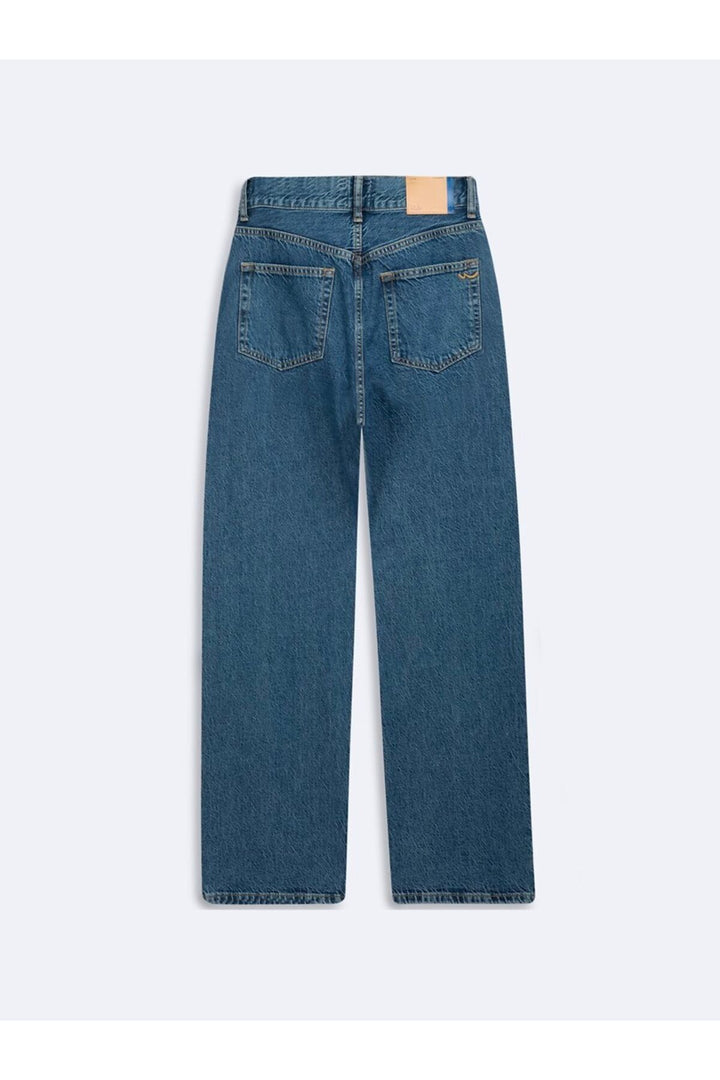 LTB Pantalon en Jean Indigo Mi-Haut Taille Droit Vanetta - Bleu