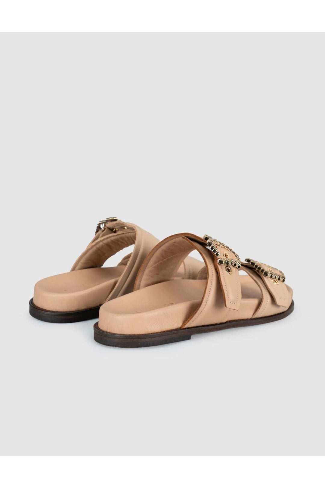 Cabani Shoes Sandales en cuir véritable pour femmes beige - Tabac
