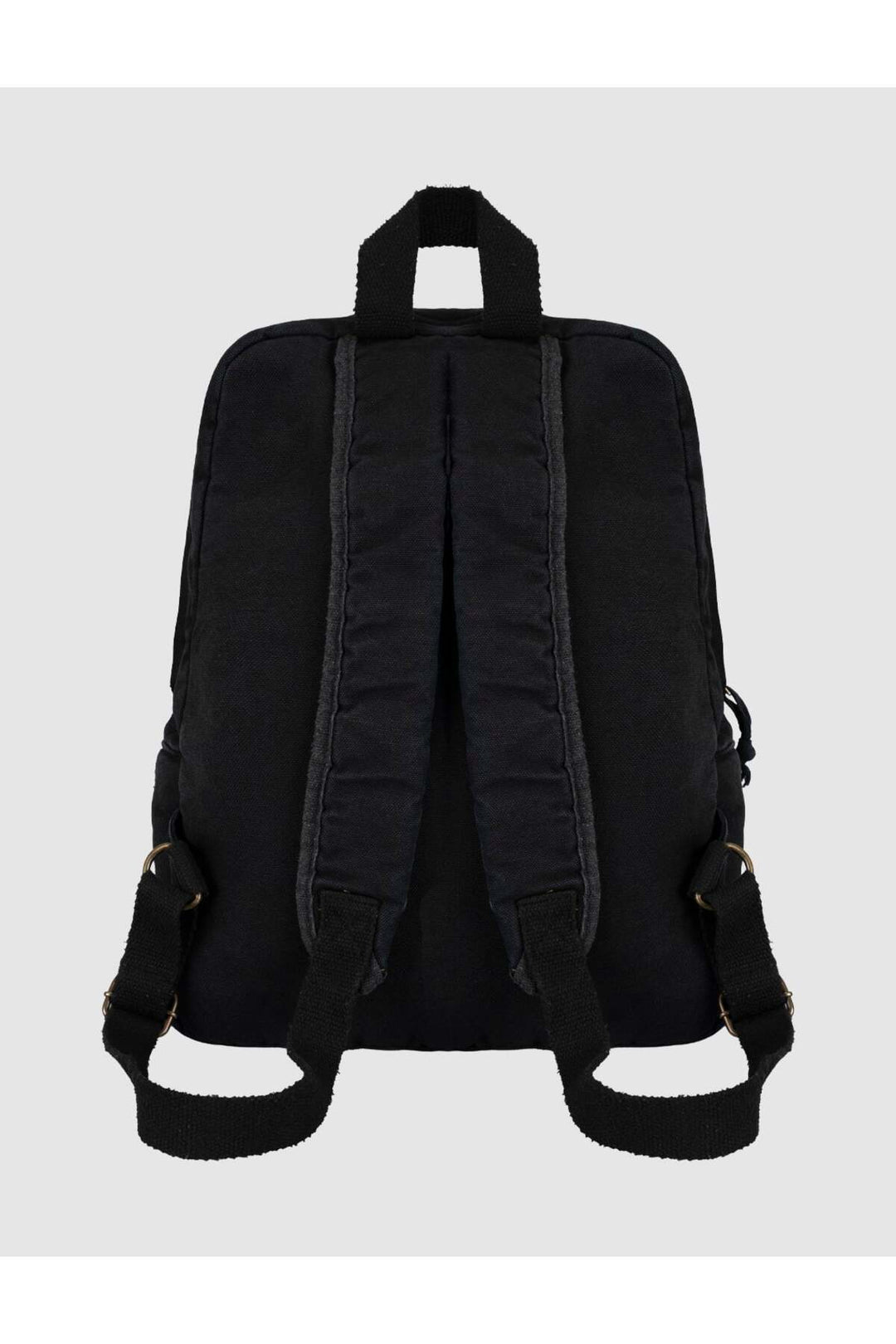 Cabani Shoes Sac à dos unisexe en lin noir avec imprimé vintage - Noir
