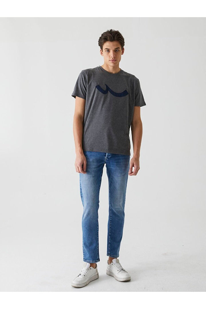 LTB T-shirt à manches courtes Jamabe Anthracite à col zéro pour homme 1225841866089218