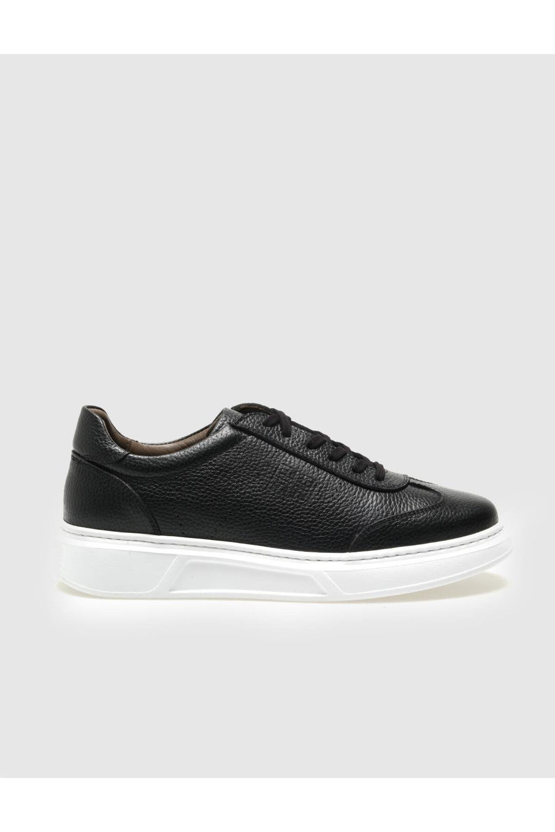 Cabani Shoes Chaussures de sport pour hommes en cuir véritable noires à lacets - Noir
