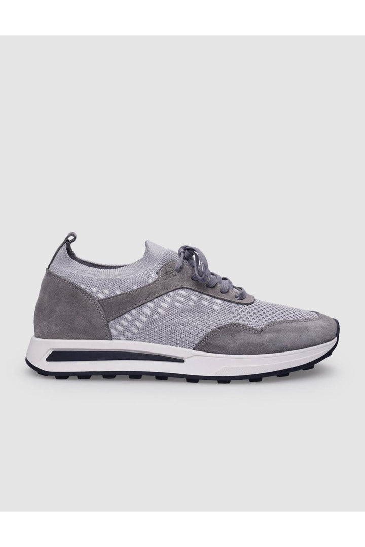 Cabani Shoes Chaussures de sport pour hommes en tricot gris avec lacets - Gris