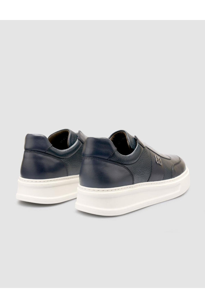 Cabani Shoes %100 Cuir véritable Bleu marine Chaussures de sport pour hommes - Bleu marine