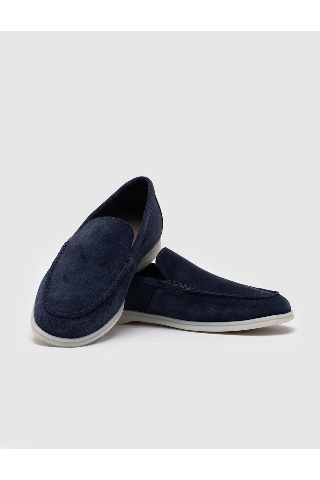 Cabani Shoes Chaussures de ville pour hommes en cuir véritable en suède bleu marine - Bleu marine