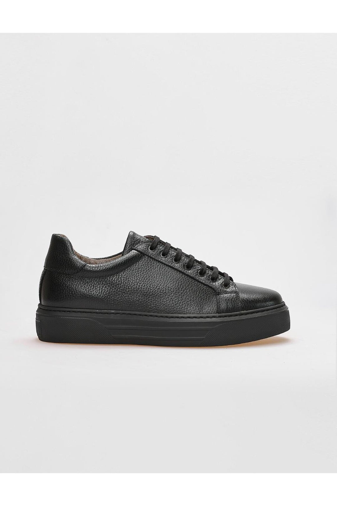 Cabani Shoes Chaussures de sport pour hommes en cuir véritable noires à lacets - Noir
