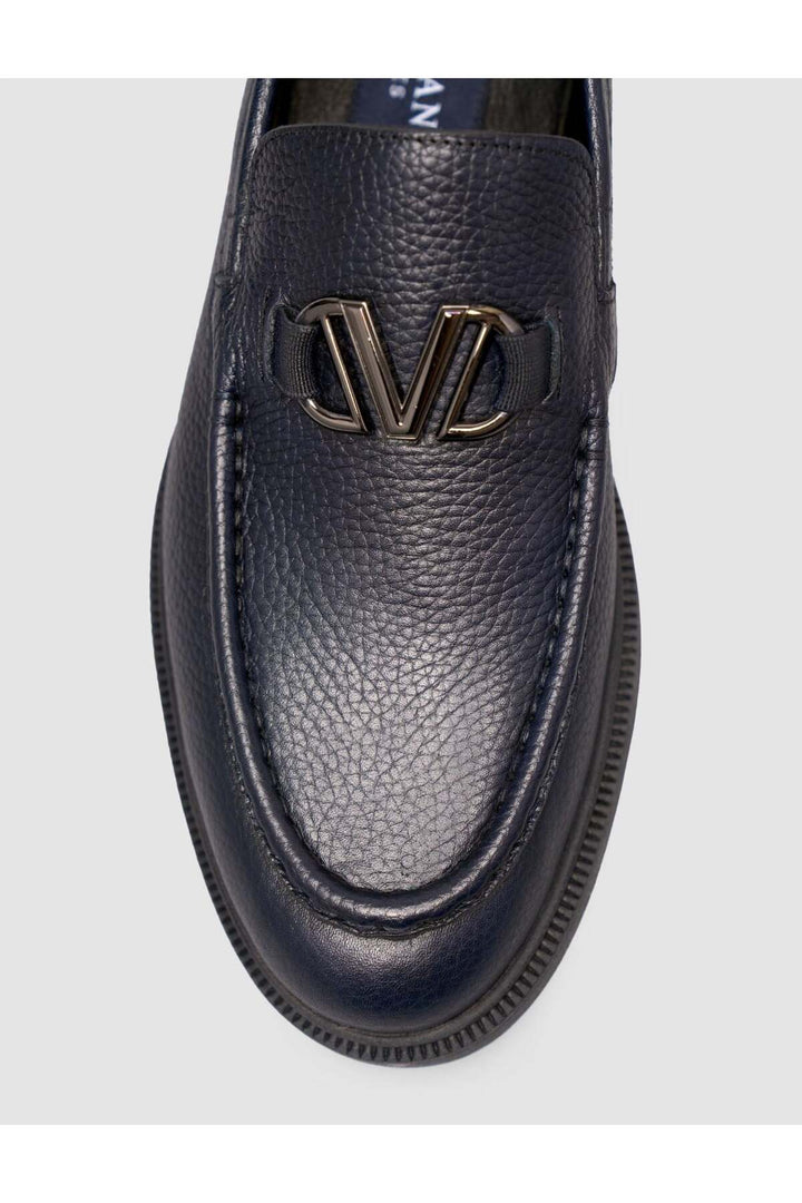 Cabani Shoes Chaussures Loafer pour hommes en cuir véritable Bleu marine - Bleu marine