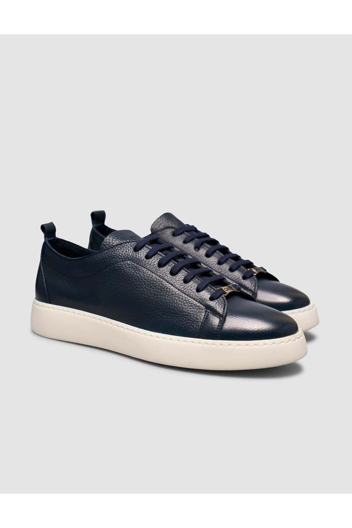 Cabani Shoes Sneaker minimal pour homme en cuir bleu marine - Bleu marine