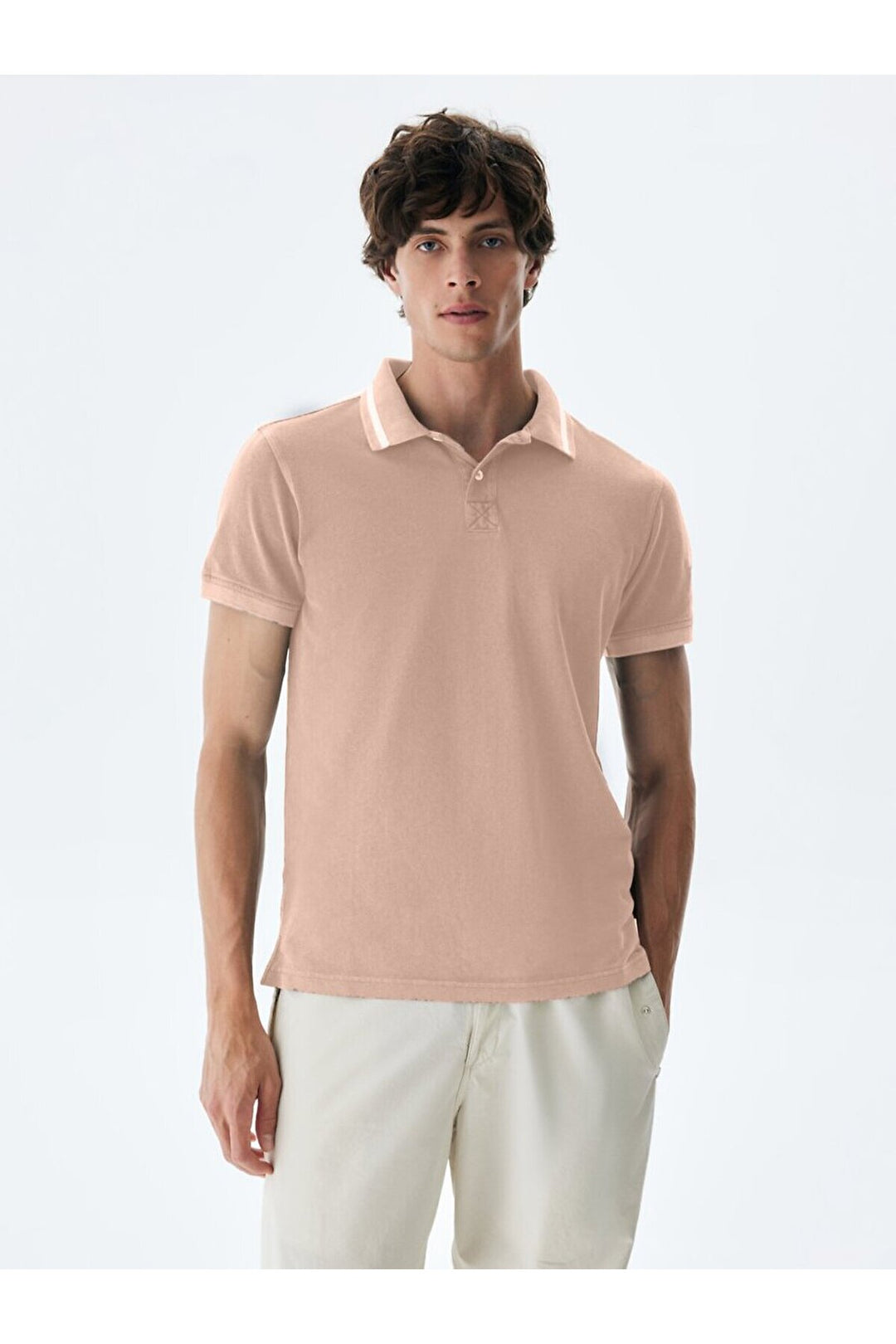 LTB T-shirt rose à col roulé et effet pâle