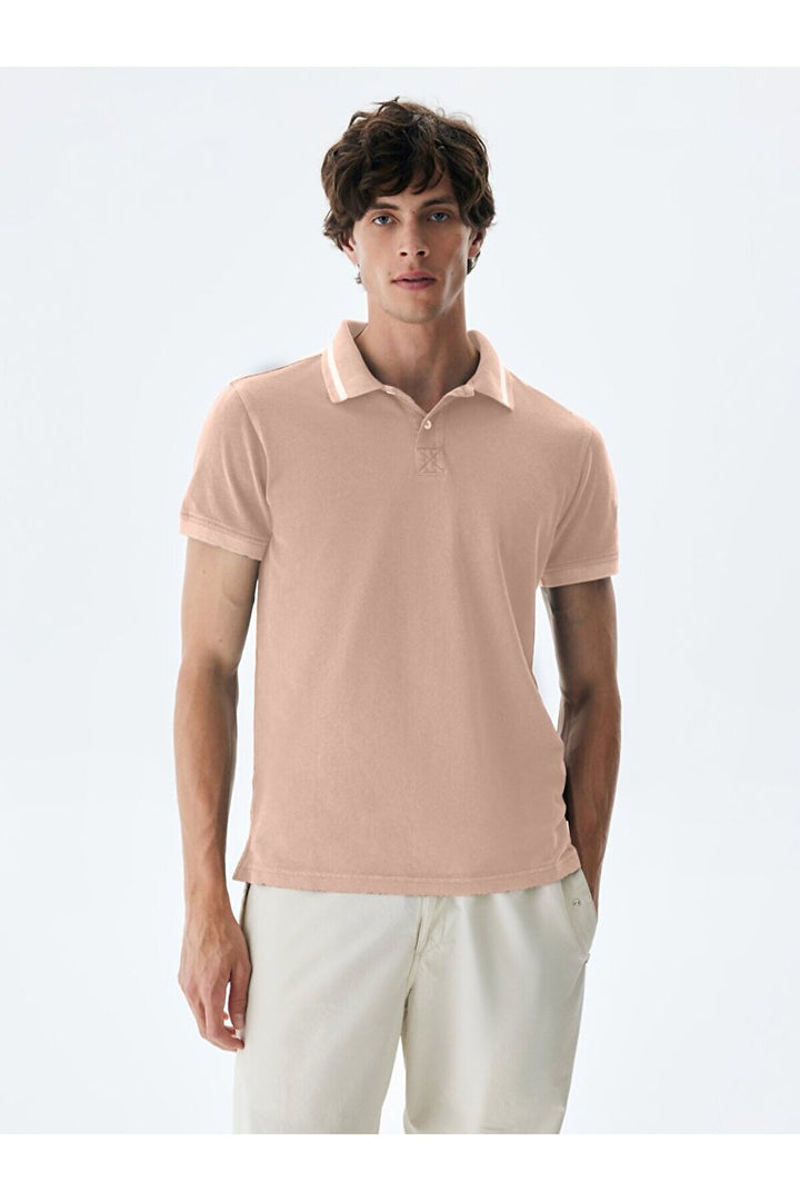 LTB T-shirt rose à col roulé et effet pâle