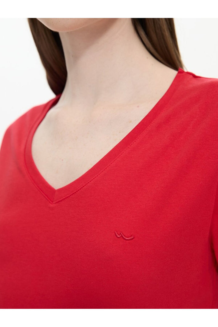 LTB T-shirt rouge classique à manches courtes Pressure avec encolure en V