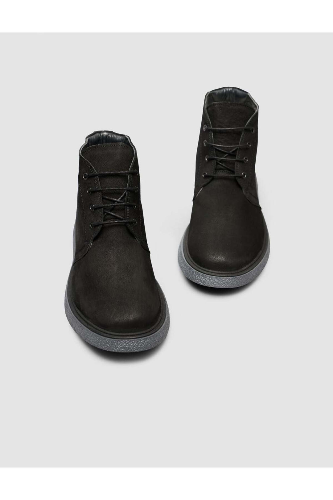 Cabani Shoes Bottines d'hiver pour hommes en cuir véritable noires à lacets - Noir