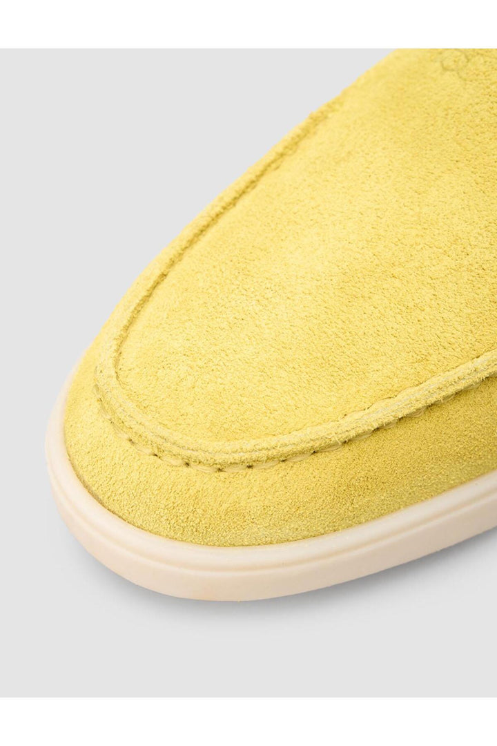 Cabani Shoes MonaMae 100% Cuir Véritable Suède Jaune Mocassins Femme - Jaune