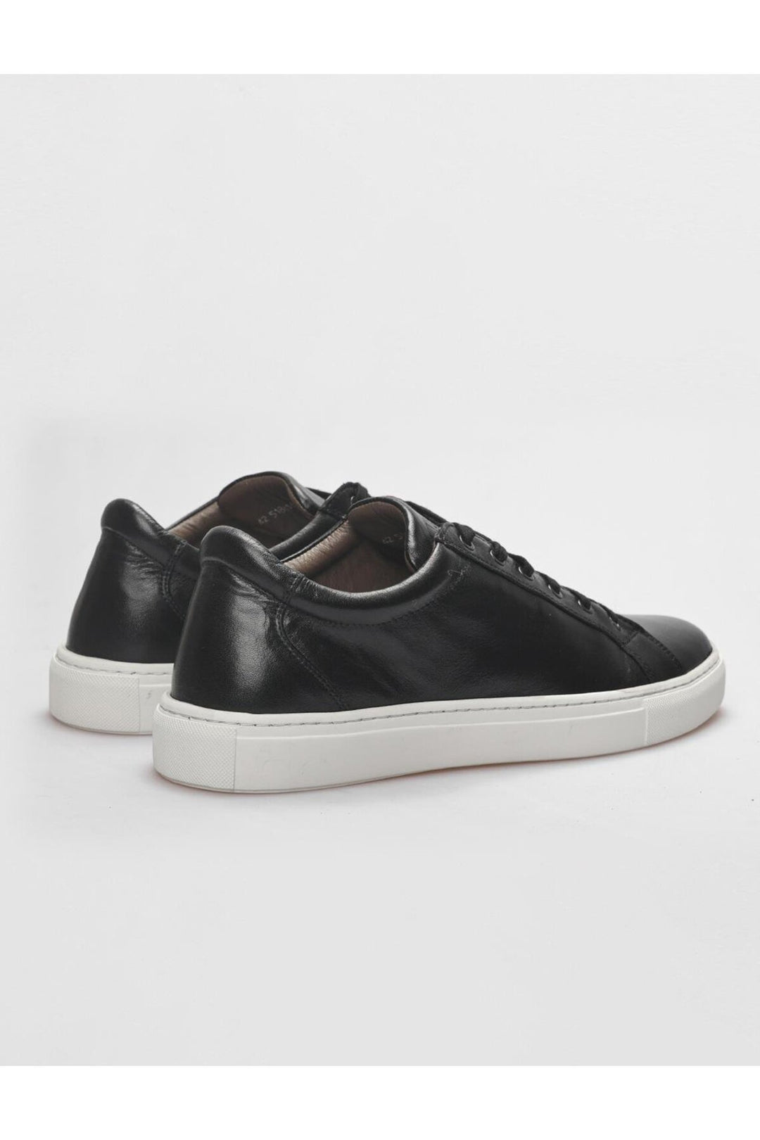 Cabani Shoes Chaussures de sport pour hommes en cuir véritable noires à lacets - Noir