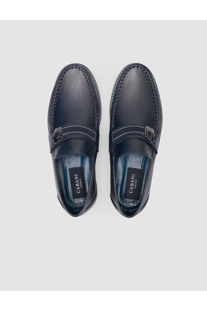 Cabani Shoes %100 Cuir Véritable Mocassins Pour Hommes Bleu marine - Bleu marine