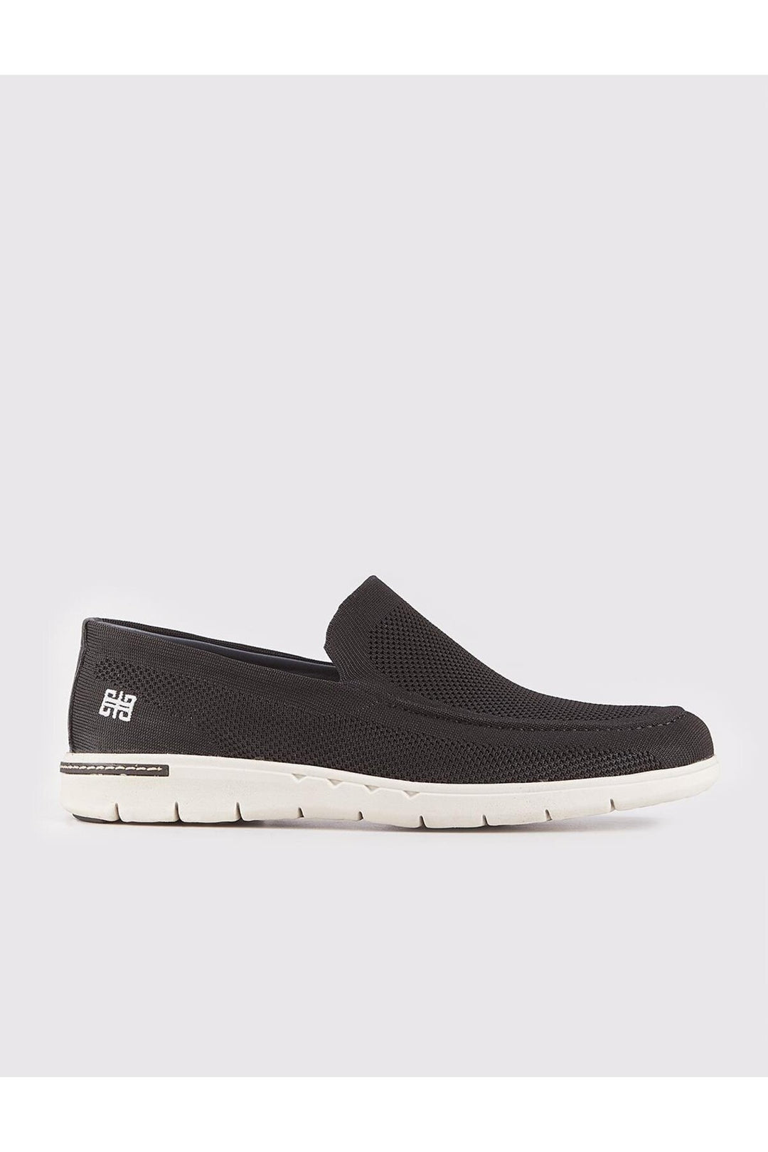 Cabani Shoes Chaussures de ville pour hommes en tricot noir à semelle blanche - Multicolore
