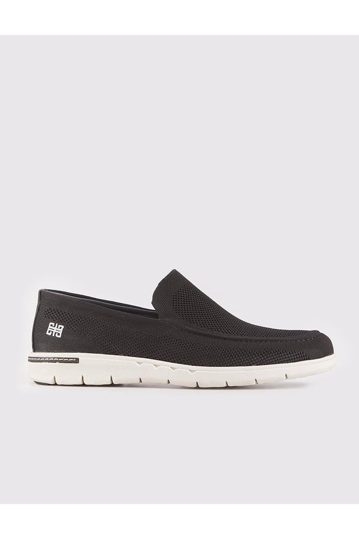Cabani Shoes Chaussures de ville pour hommes en tricot noir à semelle blanche - Multicolore